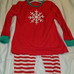 NWOT - Snowflake Candy Cane Stripes Kids Christmas pajamas